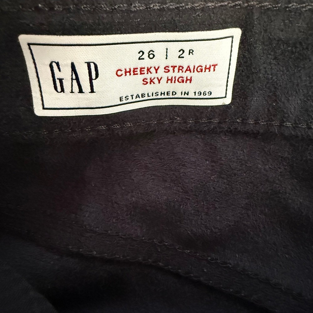 GAP‎ Cheeky Straight Sky High Faux Leather Pants Black Womens Size 26 - Picture 4 of 5